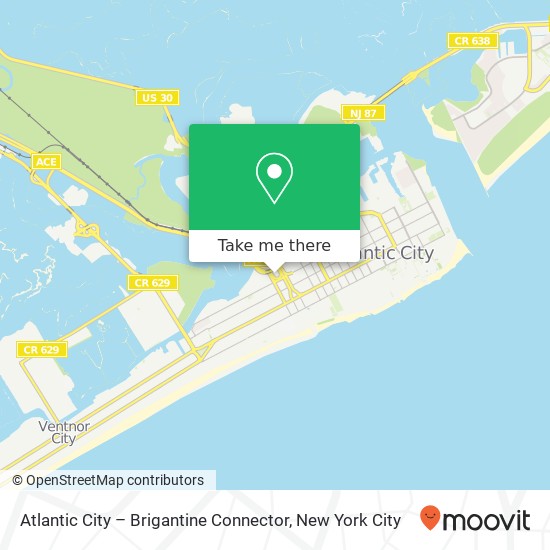 Mapa de Atlantic City – Brigantine Connector