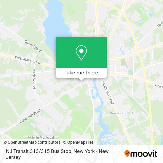 NJ Transit 313/315 Bus Stop map