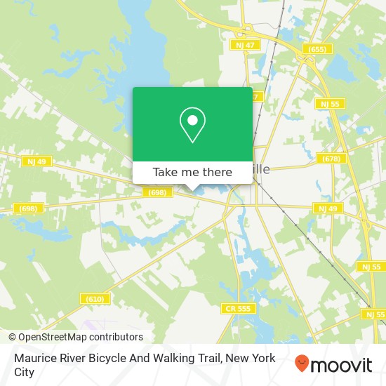 Mapa de Maurice River Bicycle And Walking Trail