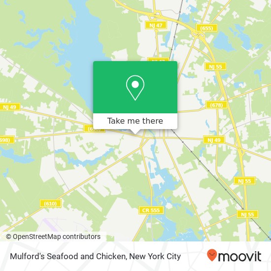 Mulford's Seafood and Chicken map