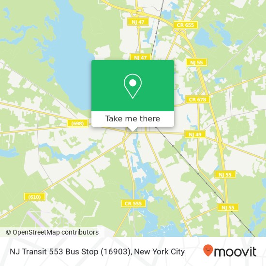 Mapa de NJ Transit 553 Bus Stop (16903)