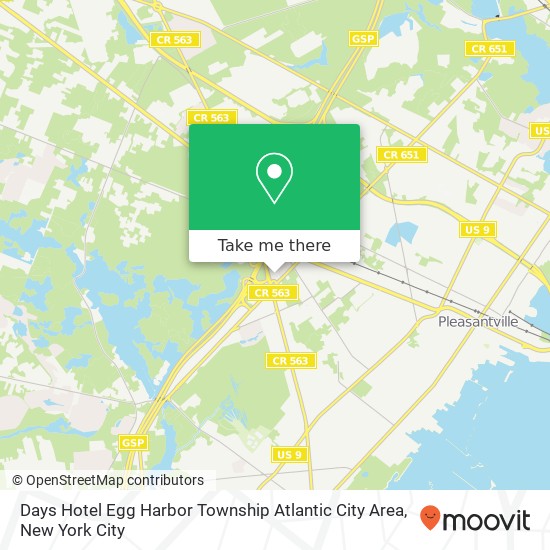 Days Hotel Egg Harbor Township Atlantic City Area map