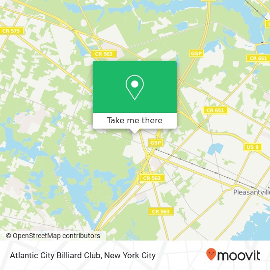 Atlantic City Billiard Club map