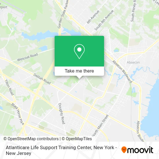 Atlanticare Life Support Training Center map
