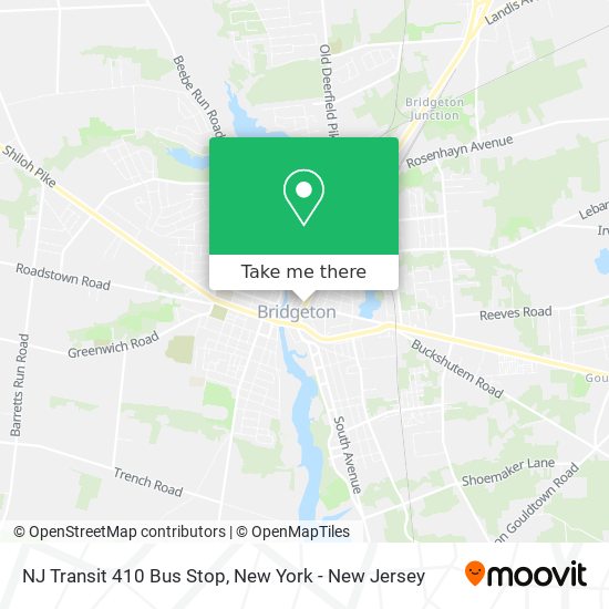 Mapa de NJ Transit 410 Bus Stop