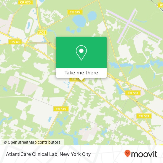 Mapa de AtlantiCare Clinical Lab