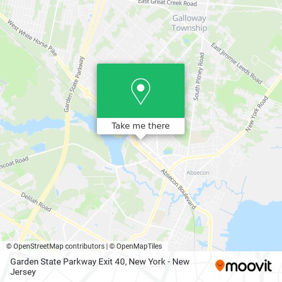 Garden State Parkway Exit 40 map
