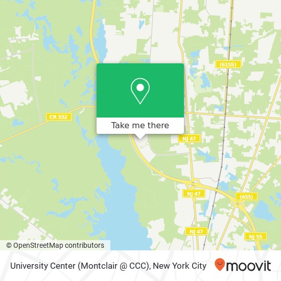 Mapa de University Center (Montclair @ CCC)