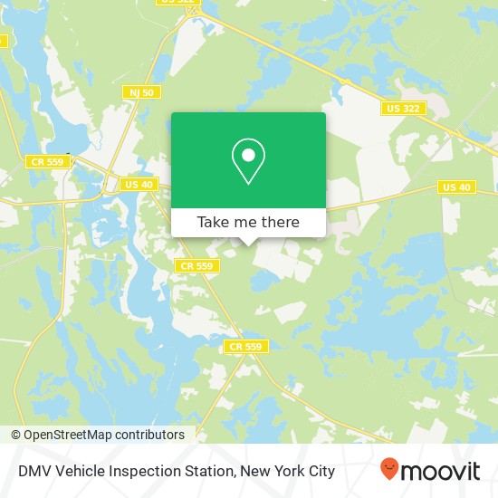 DMV Vehicle Inspection Station map