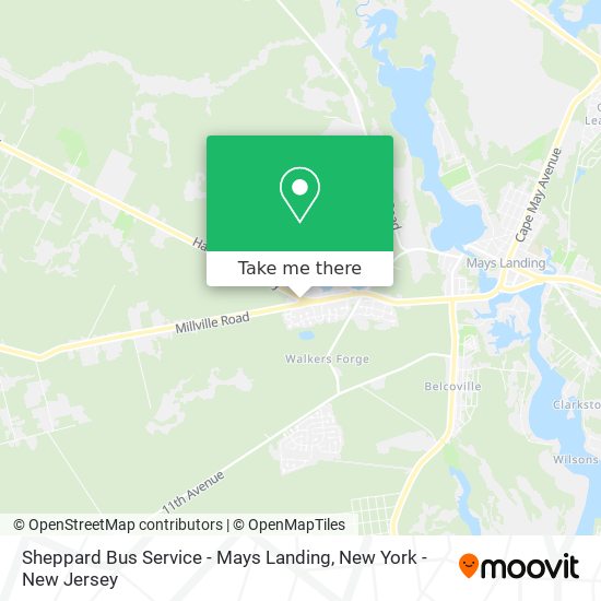 Mapa de Sheppard Bus Service - Mays Landing