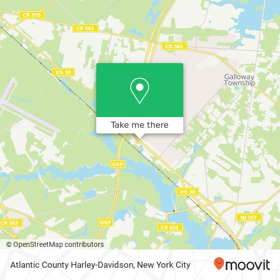 Atlantic County Harley-Davidson map