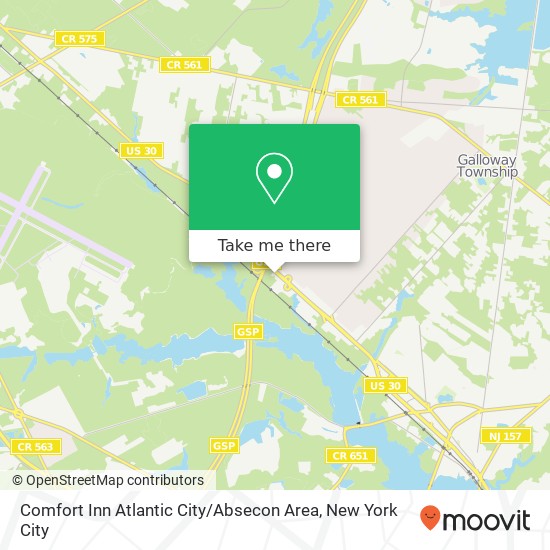 Mapa de Comfort Inn Atlantic City / Absecon Area