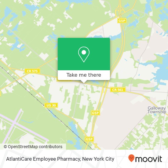 AtlantiCare Employee Pharmacy map