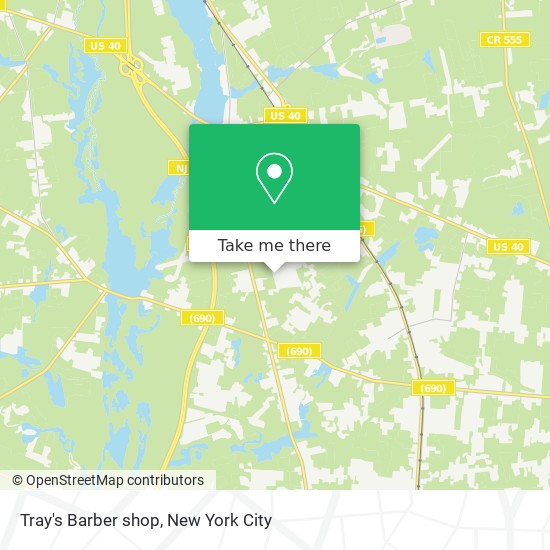 Tray's Barber shop map