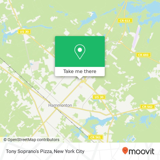 Tony Soprano's Pizza map