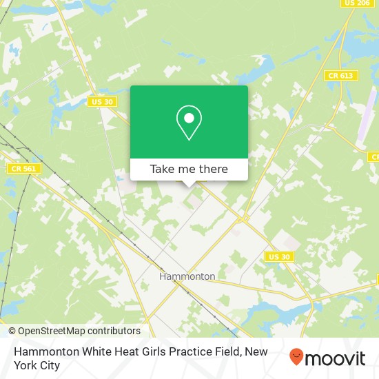 Hammonton White Heat Girls Practice Field map