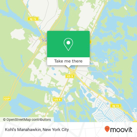 Mapa de Kohl's Manahawkin