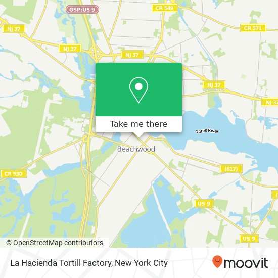 Mapa de La Hacienda Tortill Factory