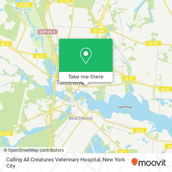 Mapa de Calling All Creatures Veterinary Hospital