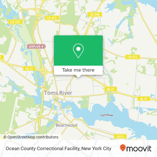 Ocean County Correctional Facility map