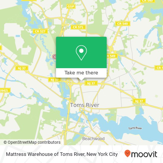 Mapa de Mattress Warehouse of Toms River