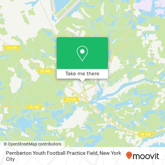 Pemberton Youth Football Practice Field map