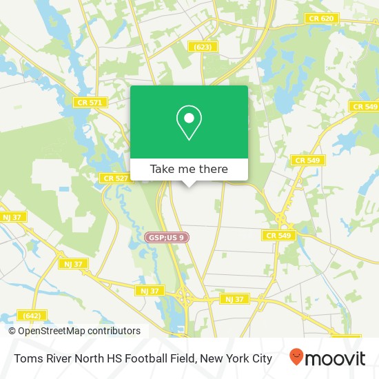 Mapa de Toms River North HS Football Field