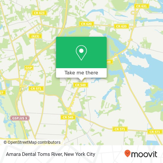 Mapa de Amara Dental Toms River