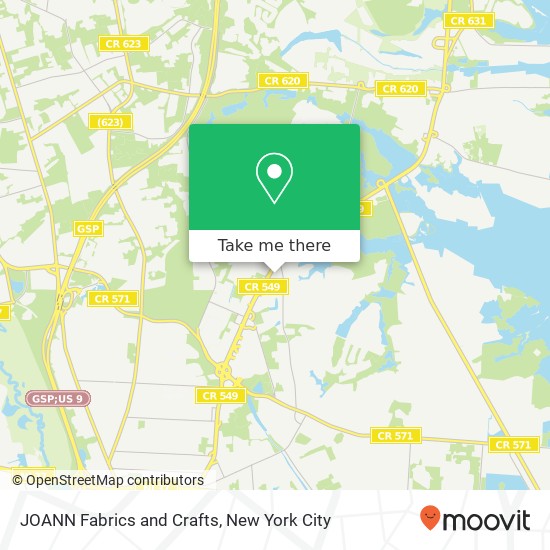 JOANN Fabrics and Crafts map