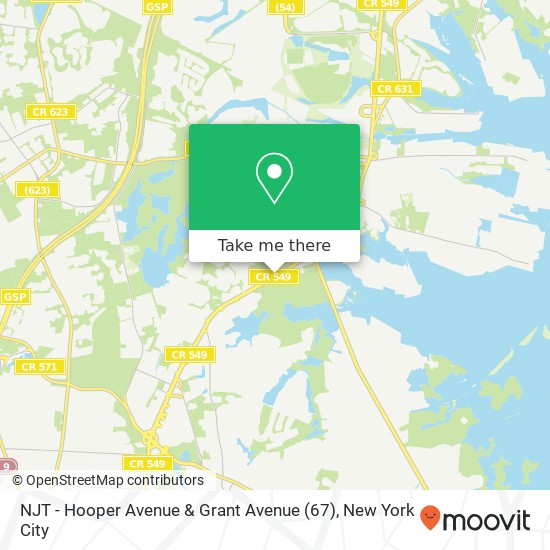 Mapa de NJT - Hooper Avenue & Grant Avenue (67)