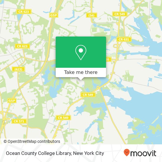 Mapa de Ocean County College Library