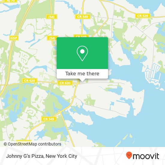 Johnny G's Pizza map