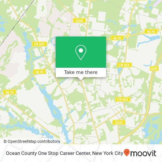 Mapa de Ocean County One Stop Career Center
