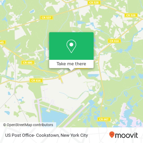 Mapa de US Post Office- Cookstown