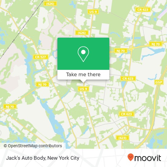 Jack's Auto Body map