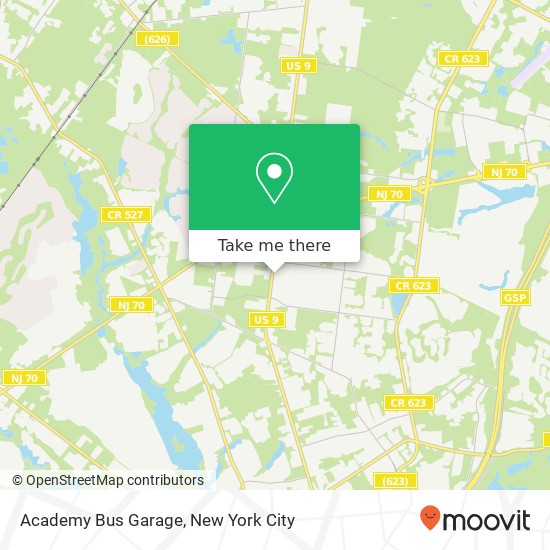 Mapa de Academy Bus Garage