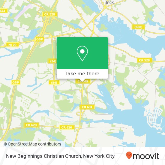 New Beginnings Christian Church map