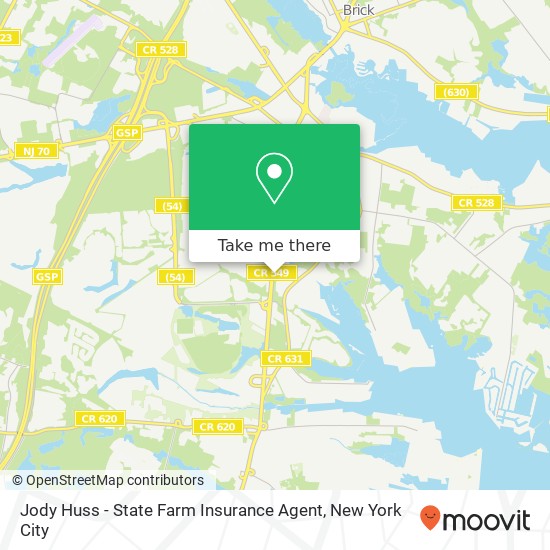 Mapa de Jody Huss - State Farm Insurance Agent