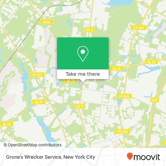 Grone's Wrecker Service map