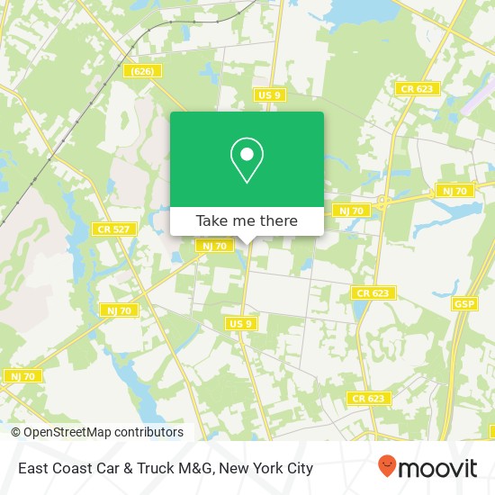 East Coast Car & Truck M&G map