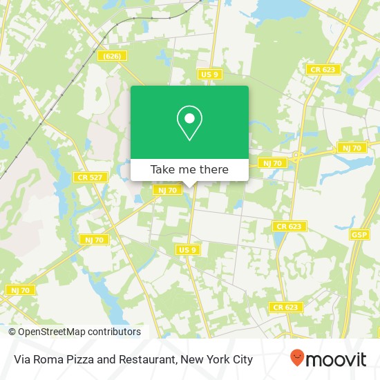 Mapa de Via Roma Pizza and Restaurant