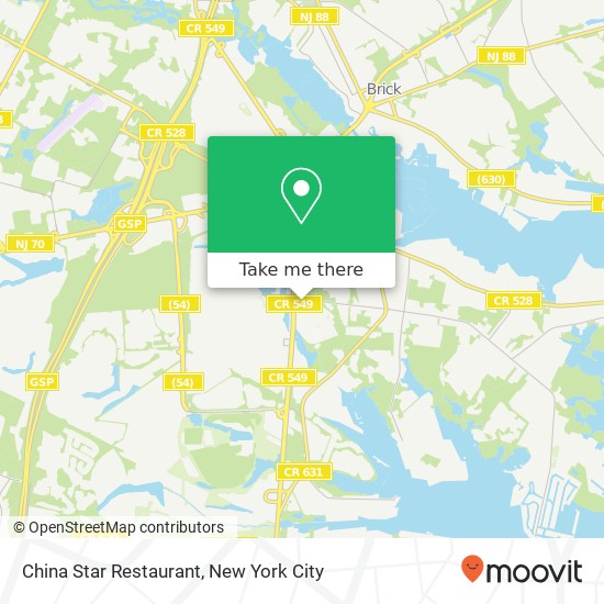 Mapa de China Star Restaurant