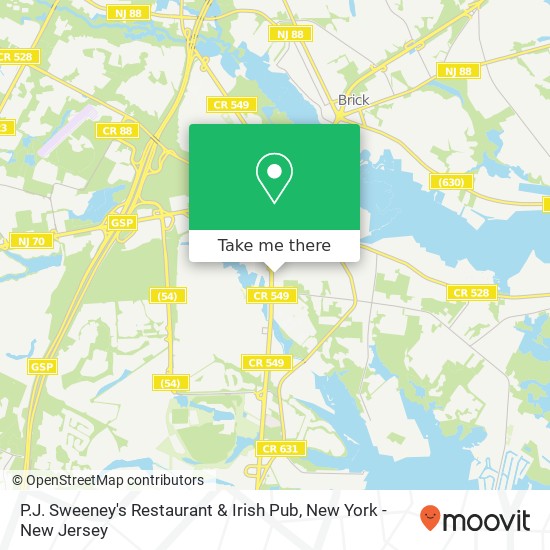 Mapa de P.J. Sweeney's Restaurant & Irish Pub