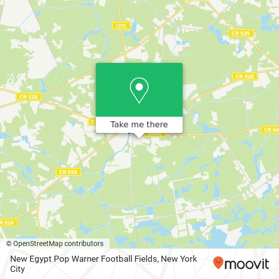 New Egypt Pop Warner Football Fields map