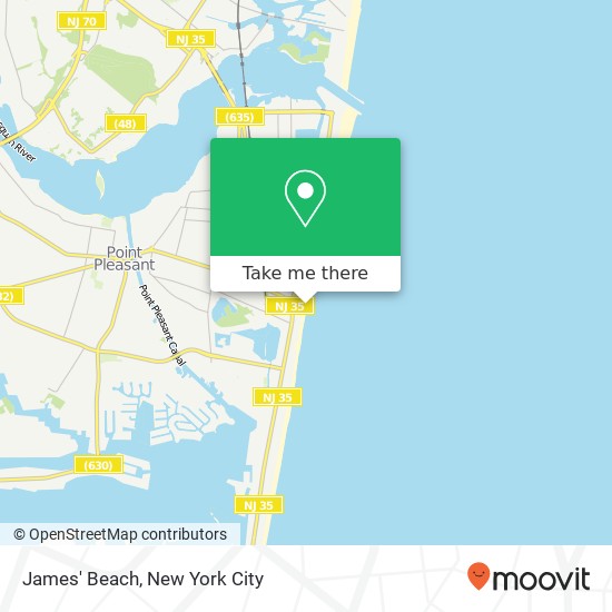 James' Beach map