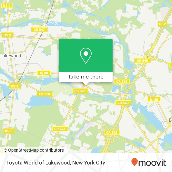 Toyota World of Lakewood map