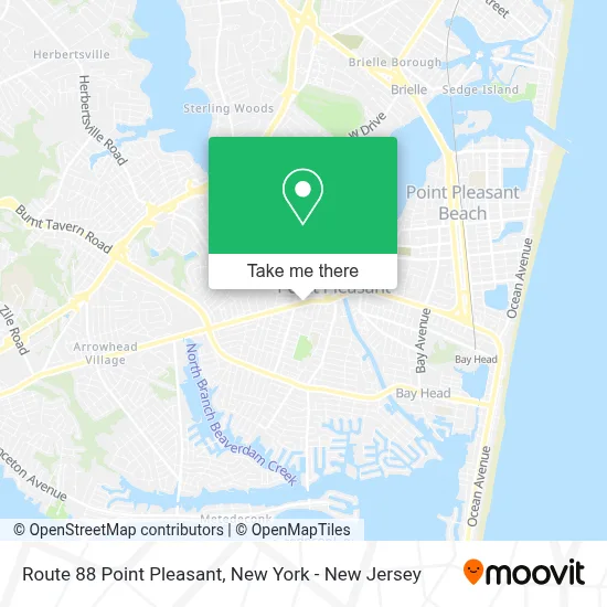 Route 88 Point Pleasant map
