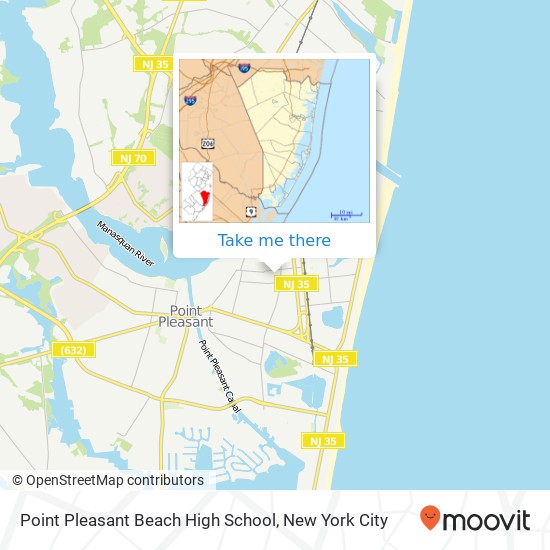 Point Pleasant Beach High School map
