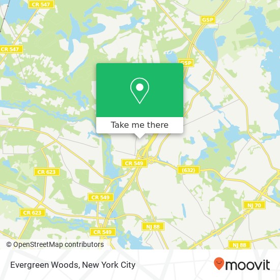Evergreen Woods map