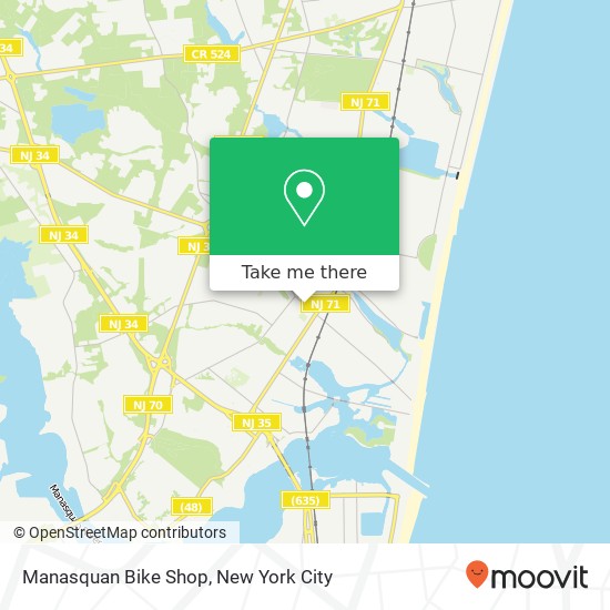 Mapa de Manasquan Bike Shop
